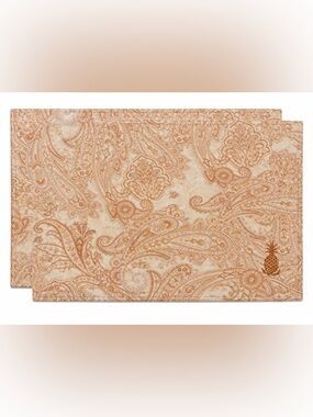 Tommy Bahama Placemats Set 2 Coastal Paisley Table Decor Tropical Dining